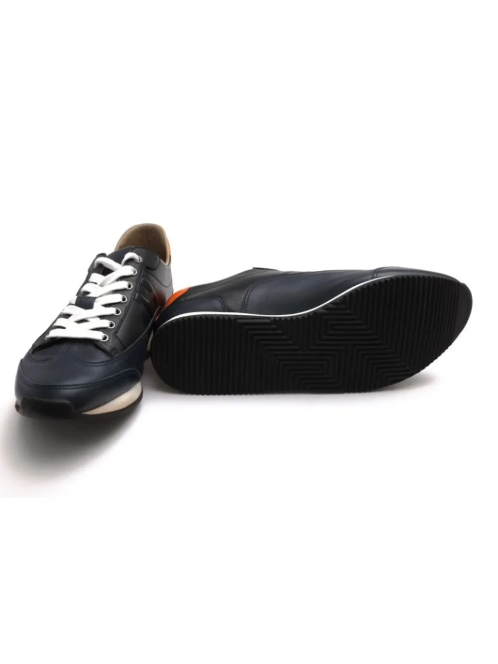 Hermes Sneakers Low Cut Leather Black Goal Low Trainers Logo